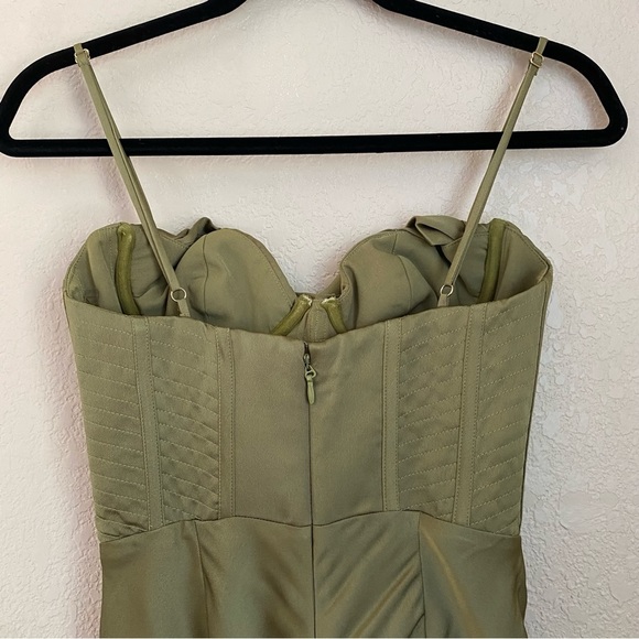House of CB XS D-DD Myrna Olive green Corset Slip Dress NWOT size XS - Picture 7 of 11